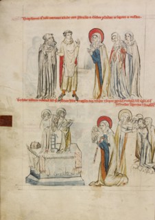 The Simplicity of Saint Hedwig: Saint Hedwig Worshipping Images of Saints and of the..., 1353. Creator: Unknown.