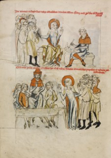 Saint Hedwig Reducing the Feudal Tax of Her Subjects; Saint Hedwig Assuring the Defense..., 1353. Creator: Unknown.
