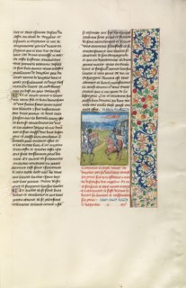 James Douglas and Henry Percy Facing Each Other; Chroniques (Book Three), about 1480-1483. Creator: Unknown.