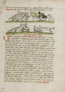 A Herd of Wolves Attacking a Flock of Rams; Fables, third quarter of 15th century. Creator: Unknown.