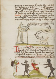 A Wolf in a Monk's Habit with a Fox and a Wolf: A Man Meeting a Devil, third quarter of 15th cent. Creator: Unknown.