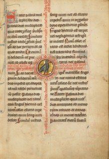 A Medallion with a Turtle Dove; De Natura Avium; De Pastoribus et Ovibus; Bestiarium, 1277 or after. Creator: Unknown.