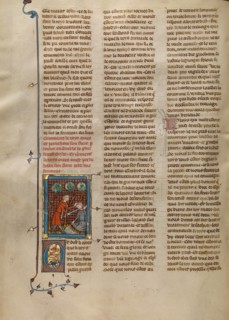 King Mark Killing his Brother Perneham, about 1320-1340. Creator: Unknown.