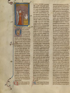 Queen of Ireland Restrained from Killing Tristan, about 1320-1340. Creator: Unknown.