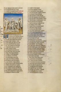 The Personification of Riches Overcome by the Sight of Gold in a Casket; Roman de la Rose,about 1405 Creator: Unknown.