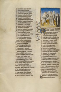 The God of Love between the Personifications of Bad Mouth and Abstinence, about 1405. Creator: Unknown.