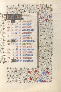 Calendar Page; Book of Hours, about 1415-1420. Creator: Unknown.