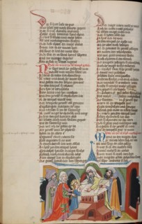 The Presentation of the Virgin in the Temple; Weltchronik, about 1400-1410. Creator: Unknown.