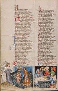 The Baptism of Christ: The Marriage at Cana; Weltchronik, about 1400-1410. Creator: Unknown.