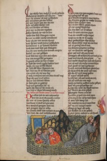 The Agony in the Garden; Weltchronik, about 1400-1410. Creator: Unknown.