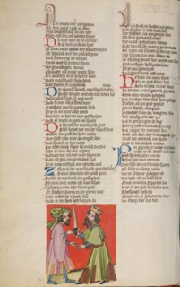 Nero Orders His Marshal to Slay Him; Weltchronik, about 1400-1410. Creator: Unknown.