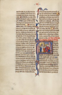 Initial A: Three Children Led before their Parents while a Fourth Child Threaten..., about 1290-1310 Creator: Unknown.