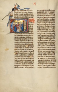Initial L: A Marriage Ceremony; Vidal Mayor, about 1290-1310. Creator: Unknown.