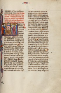 Initial L: Four Men Gathered around a Tower; Vidal Mayor, about 1290-1310. Creator: Unknown.