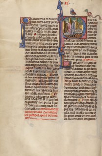 Initial P: Two Shepherds; Vidal Mayor, about 1290-1310. Creator: Unknown.