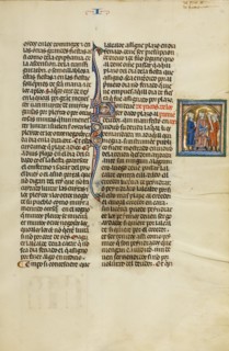 Initial N: A Judge and an Attorney with a Third Man; Vidal Mayor, about 1290-1310. Creator: Unknown.