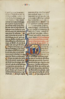 Initial D: Three Men Disputing before a Judge; Vidal Mayor, about 1290-1310. Creator: Unknown.