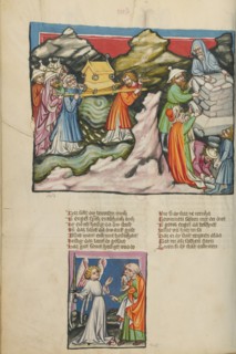 The Israelites with the Ark of the Covenant in the River Jordan: The Erection of..., about 1400-10. Creator: Unknown.