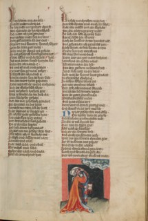 Jonicus, the First Astronomer; Weltchronik, about 1400-1410. Creator: Unknown.