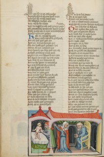 The Presentation of Samuel in the Temple; Weltchronik, about 1400-1410. Creator: Unknown.