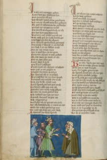 Saul and the Witch of Endor; Weltchronik, about 1400-1410. Creator: Unknown.