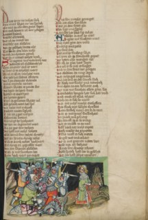 David's Army in Pursuit of Absalom; Weltchronik, about 1400-1410. Creator: Unknown.