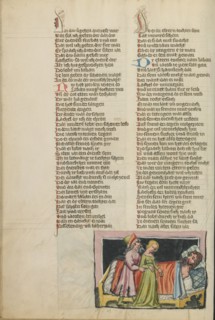 Jacob Receiving Leah as his Wife; Weltchronik, about 1400-1410. Creator: Unknown.