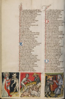 Satan Asks God to Give up his Protection of Job: Job's Cattle Die: The Shep..., about 1400-1410. Creator: Unknown.