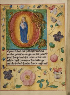 Initial G: The Virgin and Child; Book of Hours, about 1500. Creator: Workshop of Gerard Horenbout.