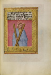 Saint Andrew; Spinola Hours, about 1510-1520. Creator: Workshop of Master of the First Prayer Book of Maximilian.