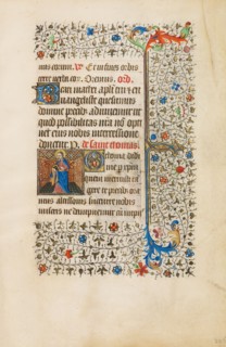Saint Thomas with a Book; Book of Hours, about 1440-1450. Creator: Workshop of the Bedford Master.