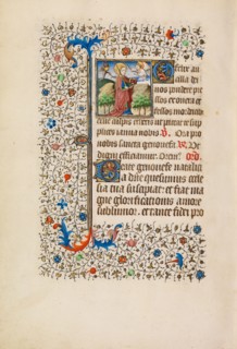 Saint Geneviève with a Candle and a Book; Book of Hours, about 1440-1450. Creator: Workshop of the Bedford Master.