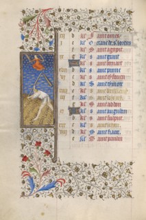 A Man Threshing; Book of Hours, about 1415-1420. Creator: Workshop of the Master of the Rohan Hours.