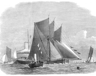 Barge-race on the Thames, 1872. Creator: Unknown.