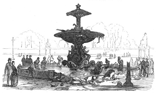 Ruins of Paris: fountain in the Place de la Concorde, 1871. Creator: Unknown.