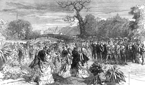 Prince Arthur at the Royal Horticultural Society's Exhibition, Birmingham: The Gardens, 1872. Creator: Unknown.