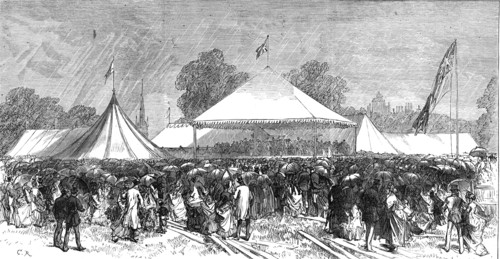 Prince Arthur opening of the Birmingham exhibition of the Royal Horticultural Society, 1872. Creator: Unknown.