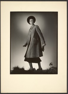 Woman modeling coat, early 1940s. Creator: Gunther Krampf.