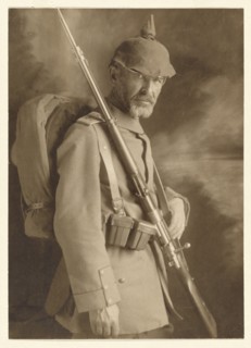Soldier in Uniform WWI, 1914. Creator: Rudolf Duhrkoop.