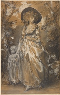 A Lady Walking in a Garden with a Child, about 1785. Creator: Thomas Gainsborough.