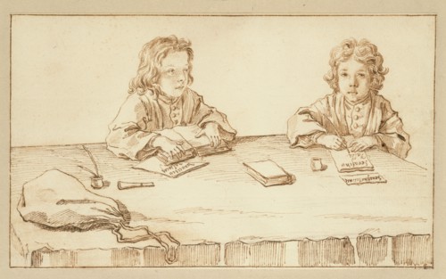 Portraits of Serafino and Francesco Falzacappa, about 1720. Creator: Pier Leone Ghezzi.