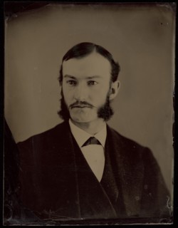 Portrait of Unidentified man with moustache and long muttonchop whiskers, 1860-1870. Creator: Unknown.