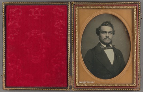 Portrait of a distinguished-looking man with moustache, about 1854. Creator: Unknown.