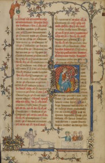 Initial B: David Playing the Harp; Breviary, about 1320-1325. Creator: Unknown.