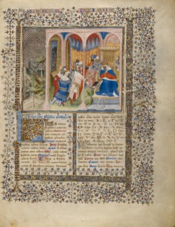 Alchandreus Presents His Work to a King, about 1405. Creator: Unknown.