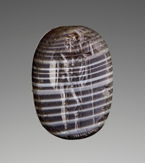 Engraved Scaraboid with a Standing Warrior, about 475 BC. Creator: Unknown.