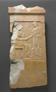 Grave Stele of Mynnia, about 370 BC. Creator: Unknown.