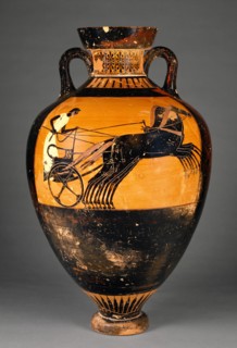 Attic Panathenaic Amphora, 500-480 BC. Creator: Kleophrades Painter.