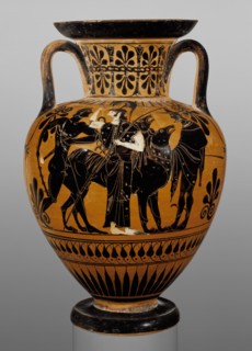Attic Black-Figure Neck Amphora, about 510 BC. Creator: Leagros Group.