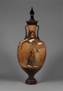 Panathenaic Amphora with Lid, about 320 BC. Creator: Nichomachos Group.